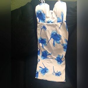 Women's Blue Floral Midi Dress